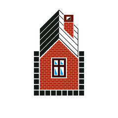 Simple house icon for graphic design, mansion conceptual symbol