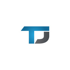 TJ company linked letter logo blue