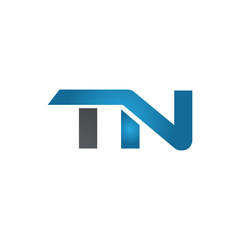 TN company linked letter logo blue