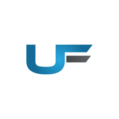 UF company linked letter logo blue