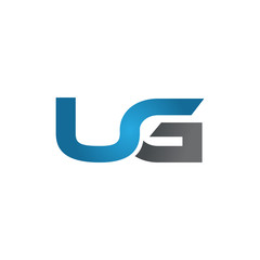 UG company linked letter logo blue