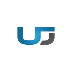 UJ company linked letter logo blue