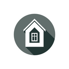 Real estate icon isolated on white, vector abstract house. 