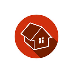 Real estate icon isolated on white, vector abstract house. 