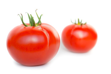Two red fresh tomatoes