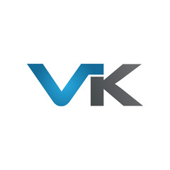 VK company linked letter logo blue