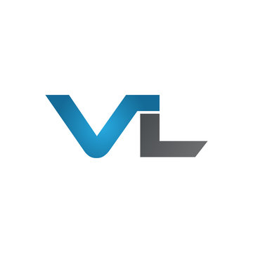 VL company linked letter logo blue