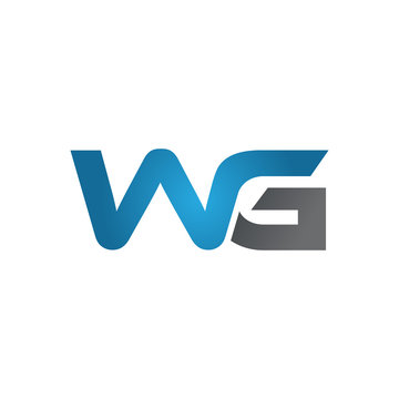 WG company linked letter logo blue