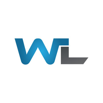 WL company linked letter logo blue