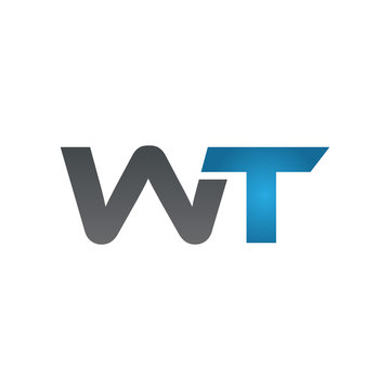 WT company linked letter logo blue
