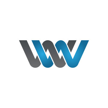 WW company linked letter logo blue