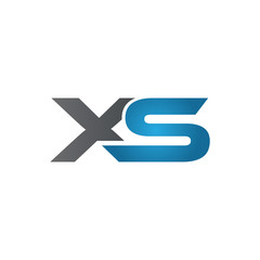 XS company linked letter logo blue