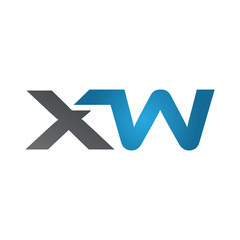 XW company linked letter logo blue