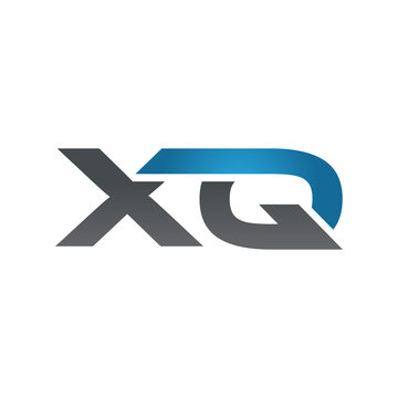 XQ company linked letter logo blue