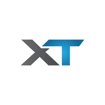 XT company linked letter logo blue