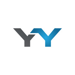 YY company linked letter logo blue
