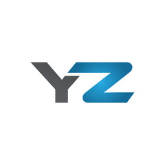 Fototapeta premium YZ company linked letter logo blue