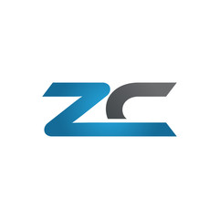 ZC company linked letter logo blue