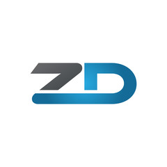 ZD company linked letter logo blue