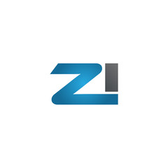ZI company linked letter logo blue