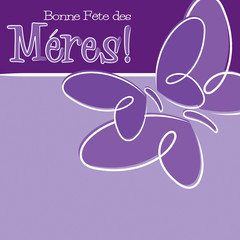 Hand Drawn French Happy Mother's Day card in vector format.