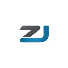 ZJ company linked letter logo blue