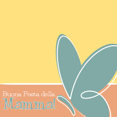 Hand Drawn Italian Happy Mother's Day card in vector format.