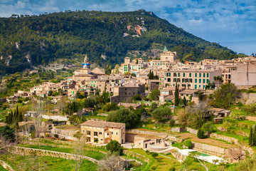 Fototapeta na wymiar aerial view of the mountain village Valldemossa