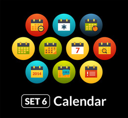 Flat icons vector set 6 - calendar collection