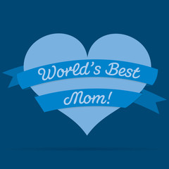 Mother's Day heart with ribbon card in vector format.