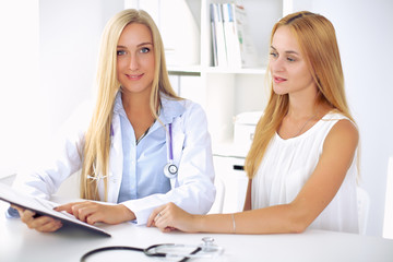 Doctor with patient in hospital