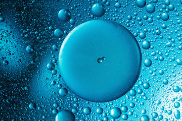 oil background  on water blue
