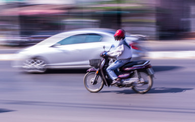 Motorcycling Panning In Thailand