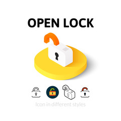 Open lock icon in different style