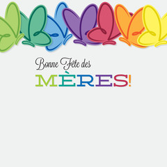 French line of butterflies Mother's Day card in vector format.