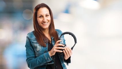 woman listening to music