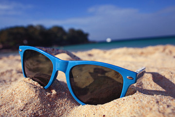 Summer seascape on the sand on the shore