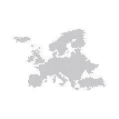 Fototapeta na wymiar Grey Map Europe In The Dot. Vector illustration