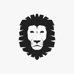 Black Lion Head Icon. Vector Illustration