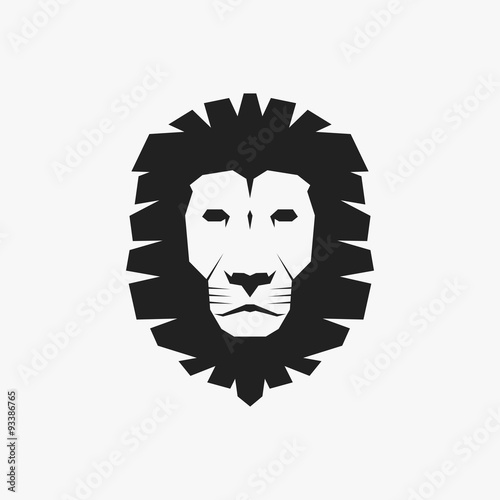 "Black Lion Head Icon. Vector Illustration" Stock image and royalty