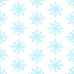 Naklejka na ściany i meble Seamless snow pattern. Blue snowflakes.