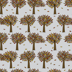 Autumn trees pattern