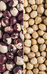 chickpeas and red calyso beans