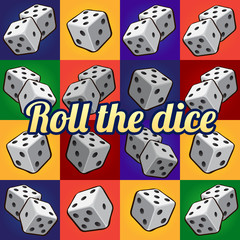 Roll the dice, big set on a different background