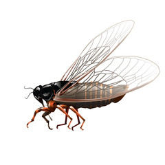 Cricket insect isolated on white. Vector, illustration.
