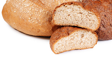 Fresh bread isolated on a white background