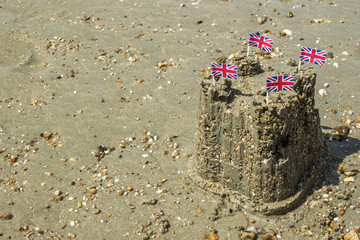 Sand castle with British Flags © Ben Gingell