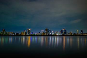 大阪の夜景 淀川から見た梅田