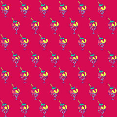 dessert flat hand drawn pattern