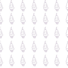 dessert flat hand drawn pattern